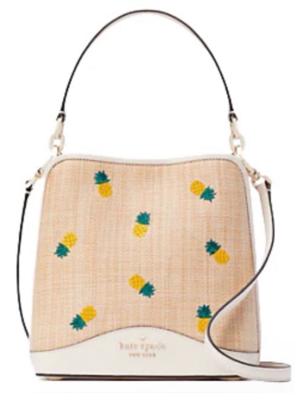 Kate Spade Darcy Pineapple Embroidered Bucket Bag Crossbody 🍍